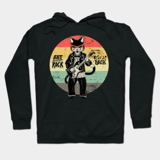 Rock and Roll Cat Guitarist Hoodie